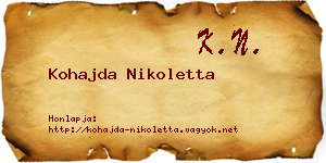 Kohajda Nikoletta névjegykártya